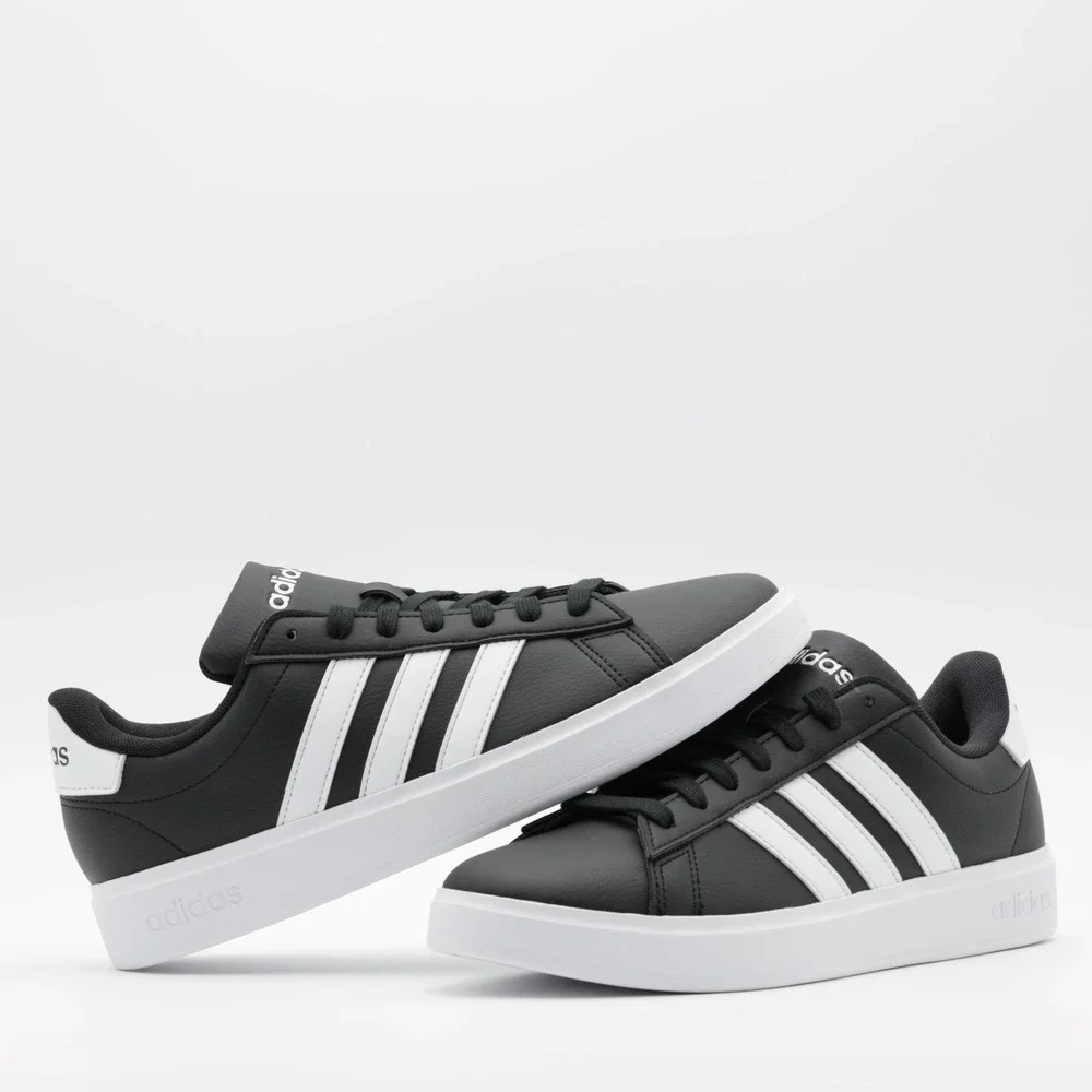 Adidas Men's Classic 3 Stripe Comfort Cushioned Grand Court 2.0 Shoes Black‎ 10